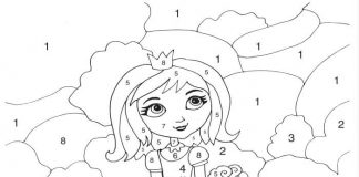 coloring book paint by numbers little princess
