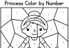 Coloring book paint by numbers little smiling girl
