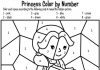 Coloring page color by numbers fairy tale character read book