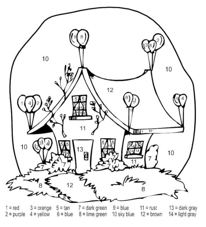 Malvorlage Malen nach Zahlen mit Luftballons