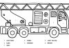 coloring page paint according to the legend fire truck ladder