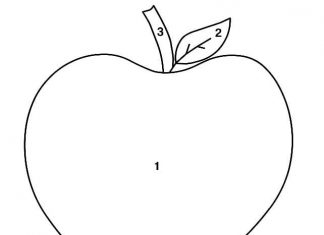 färgblad måla med siffror saftigt äpple