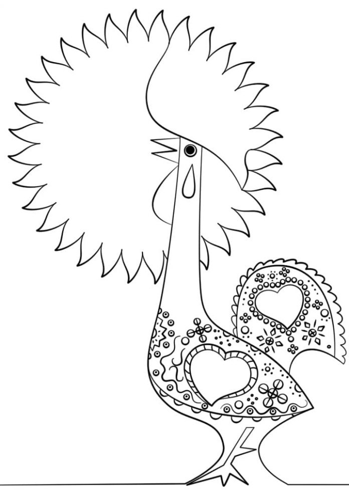 coloring page Portuguese rooster