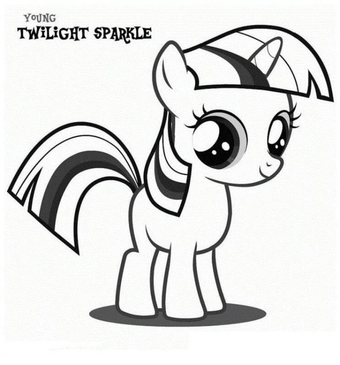 Twilight Sparkle, um conto de fadas imprimível, com caracteres para colorir a folha