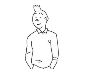 színező oldal karaktere a rajzfilmből A Tintin kalandjai