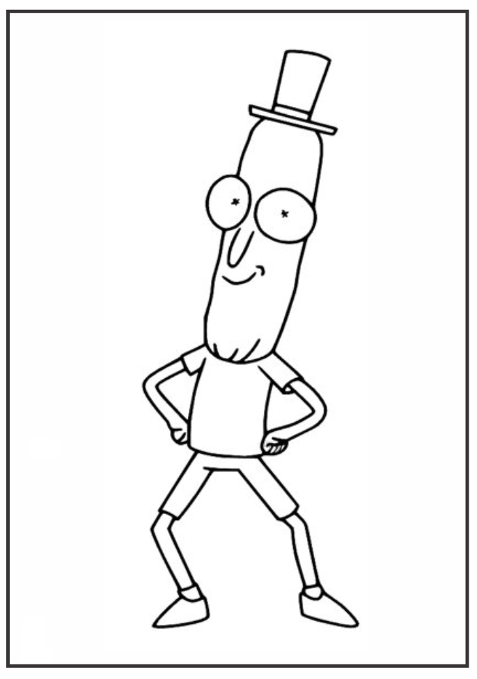 Malvorlage Charakter aus dem Zeichentrickfilm Rick and Morty