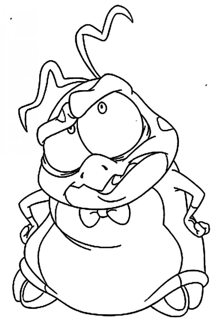 coloring page cartoon character space match
