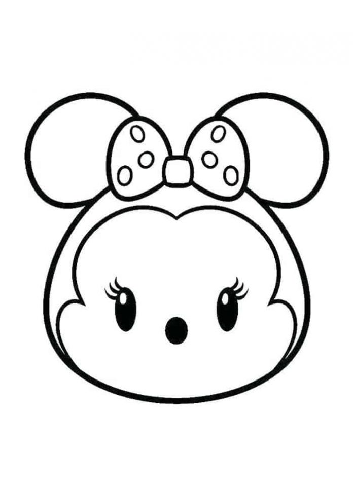 coloring book character with a bow