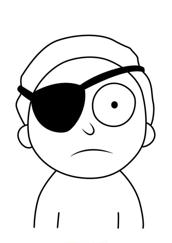coloring page character with eye patch