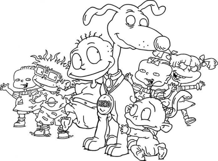 coloring page cartoon characters for children