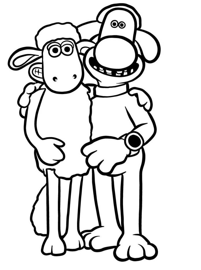libro para colorear personajes de ovejas de shaun para niños para imprimir