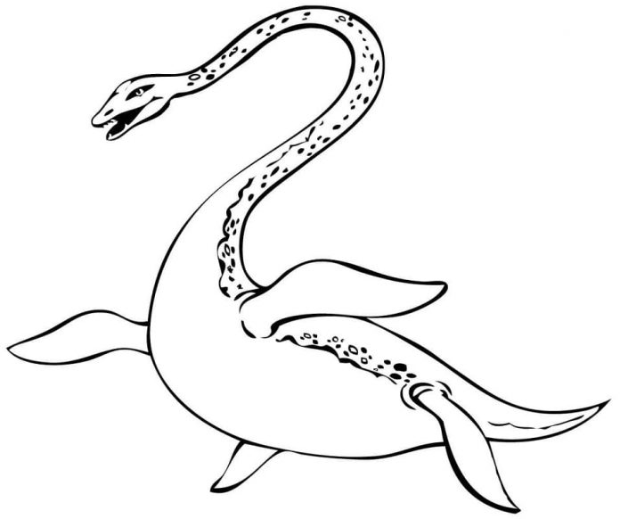 coloring page ancient loch ness monster