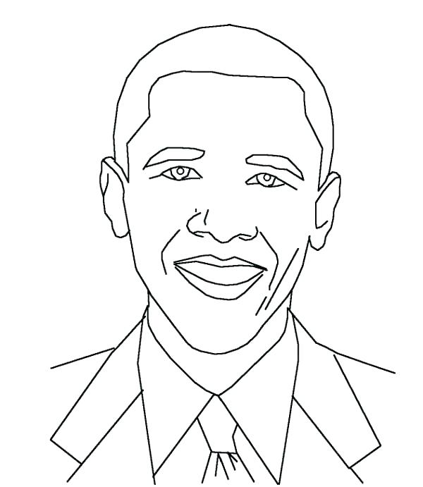 Printable coloring page of President Barrack Obama