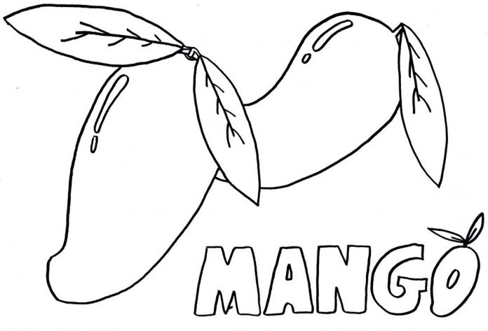 Färgbok med läckra mango