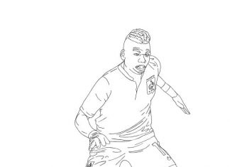 coloring page getting ready to shoot paul pogba
