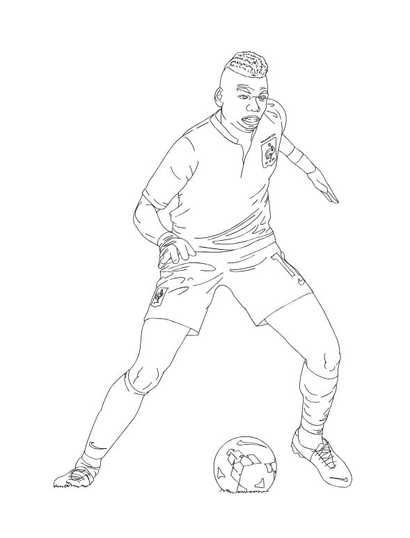 coloring page getting ready to shoot paul pogba