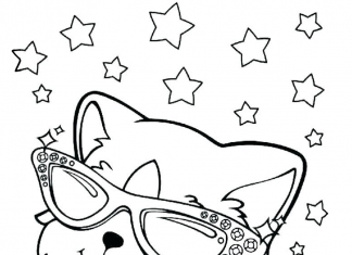 page à colorier de l'animal à lunettes de Lisa Frank
