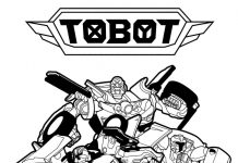 Färbung Seite Roboter von tobot Cartoon für Kinder