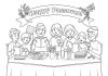 coloring page family celebration
