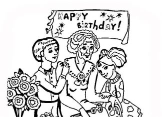 printable family birthday coloring book