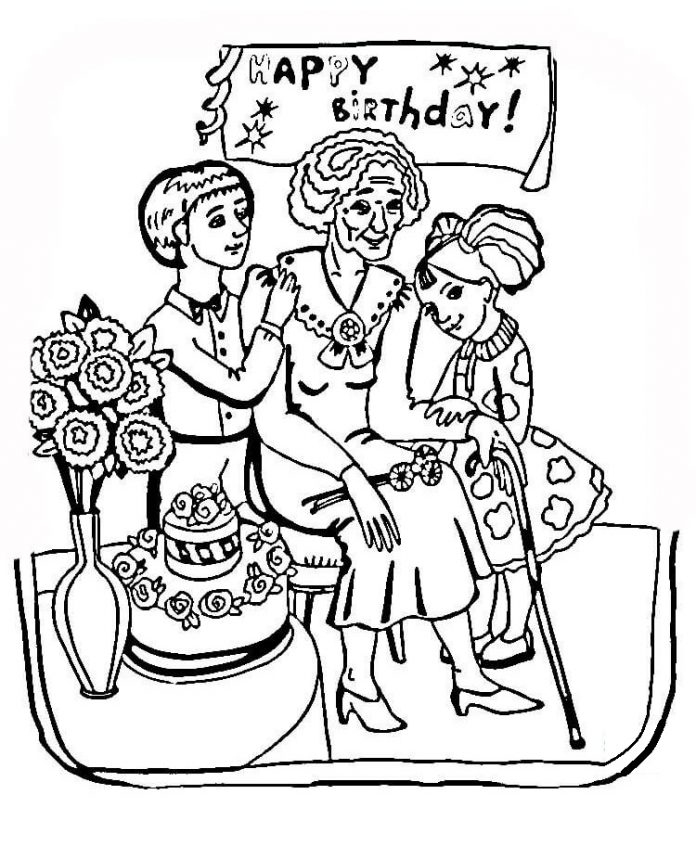 printable family birthday coloring book