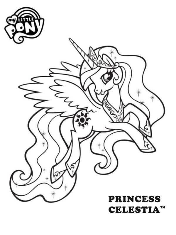 målarbok som hoppar Prinsessan Celestia