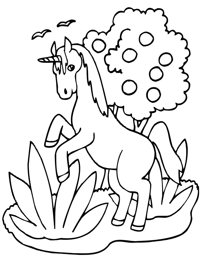 Coloring book jumping unicorn printable animals