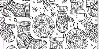 coloring book of socks, gloves and baubles