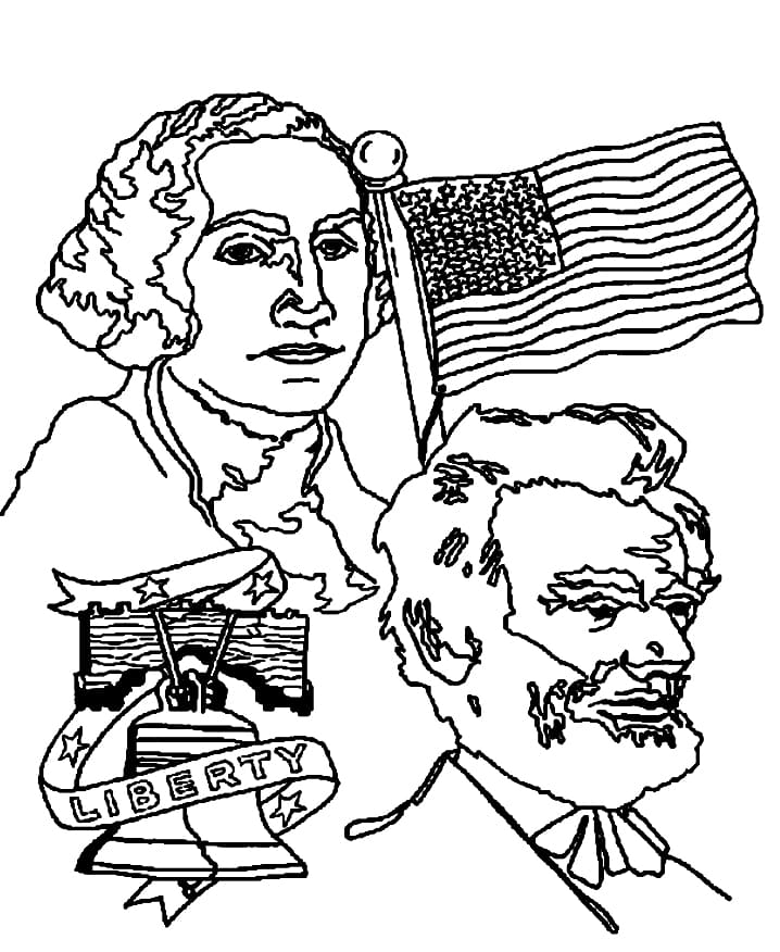 Famous People for American History coloring book to print and online