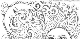 coloring book sun and moon printable for kids