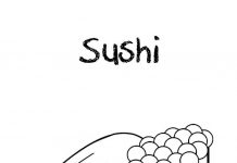 Malbuch für leckeres Sushi