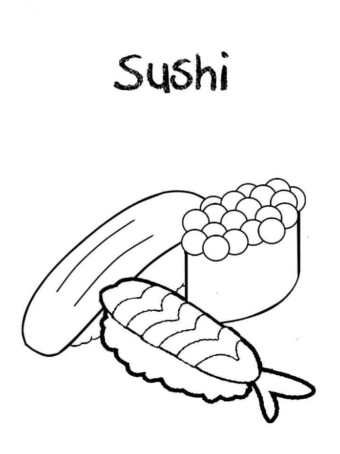 kolorowanka smaczne sushi