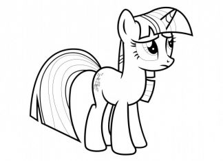 Printable coloring book of sad Twilight Sparkle for girls