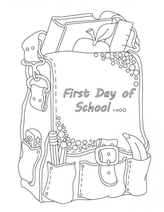 coloring book packed backpack