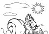 coloring page clever squirrel