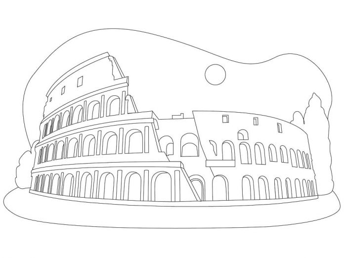 väritysarkki antiikin Colosseum