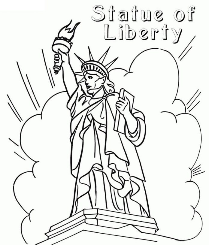 coloring page statue of liberty