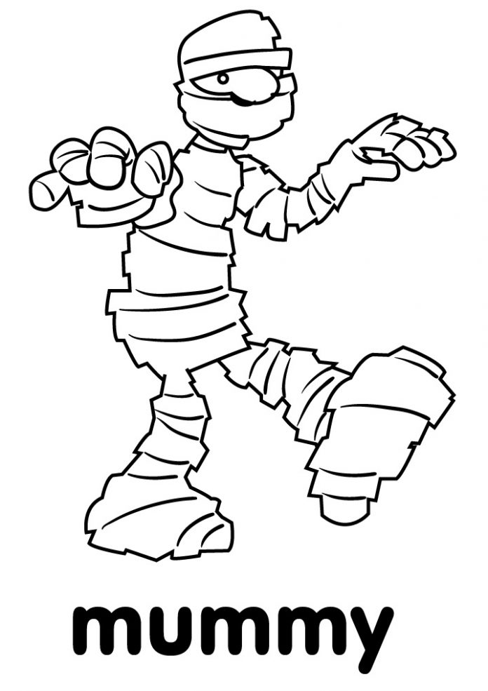 Printable scary mummy coloring book for kids