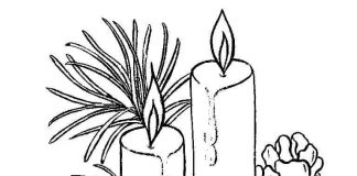 Printable candle reed for kids coloring book