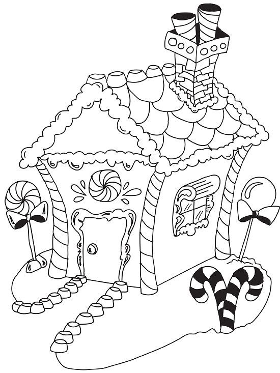 Christmas gingerbread house printable coloring book