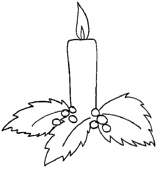 Christmas candle coloring book with ornaments