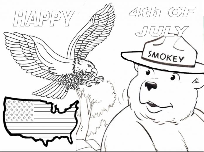 coloring page independence day animals