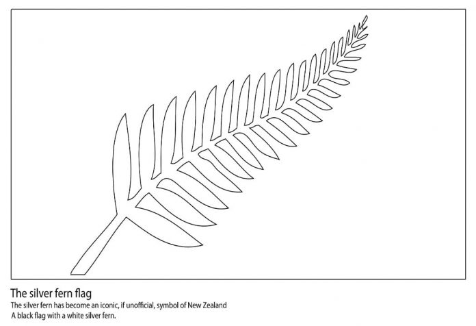 színező oldal Új-Zéland szimbóluma
