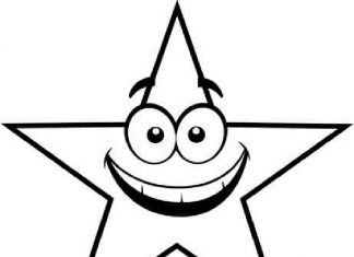 Malebog smilende stjerne