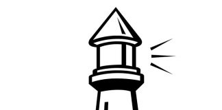 coloring book storm at sea around a lighthouse