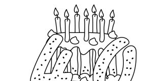 Nyomtatható 40. születésnapi torta színezőkönyv