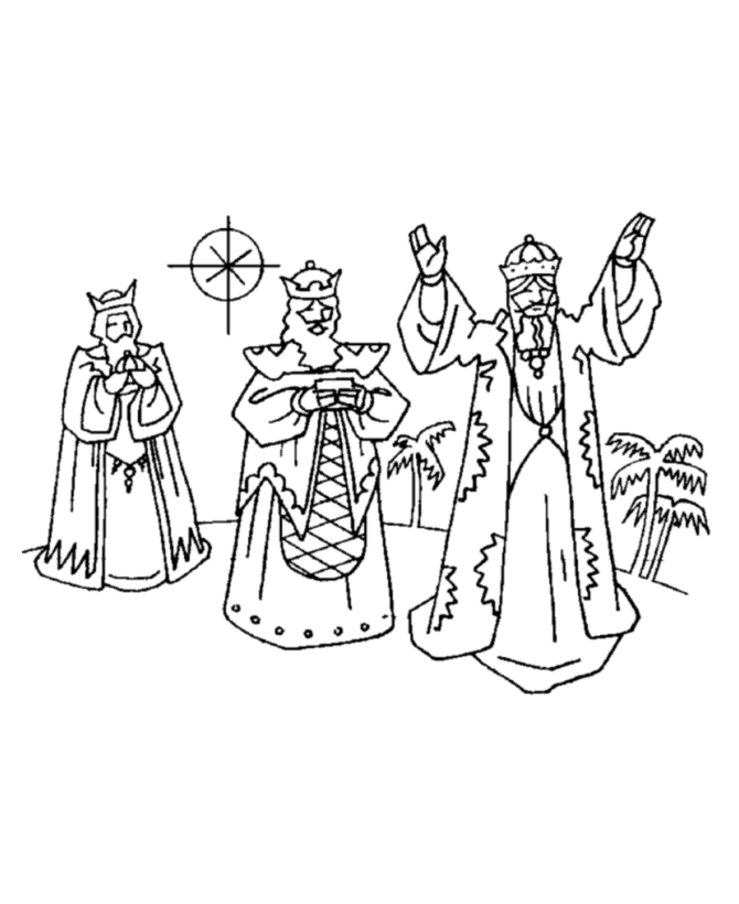 coloring page of the three Kings