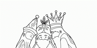 Three Kings over Jesus printable coloring book