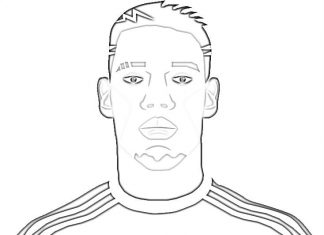 Printable coloring book of a combed footballer