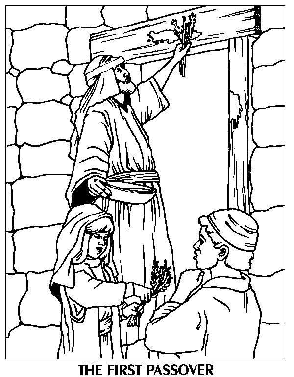 coloring page of Passover celebration